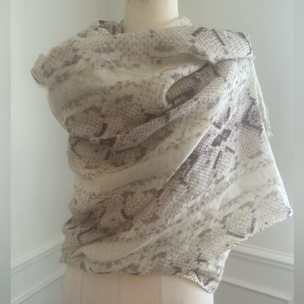 J Crew Wool Python Print Scarf/Wrap